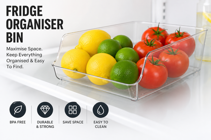 Premium Clear Fridge Organizer Bin ( Pack Of 2 )
