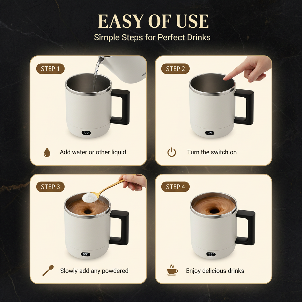 Kitchiq™ HeatKeep Pro — Portable Electric Self-Heating Mug